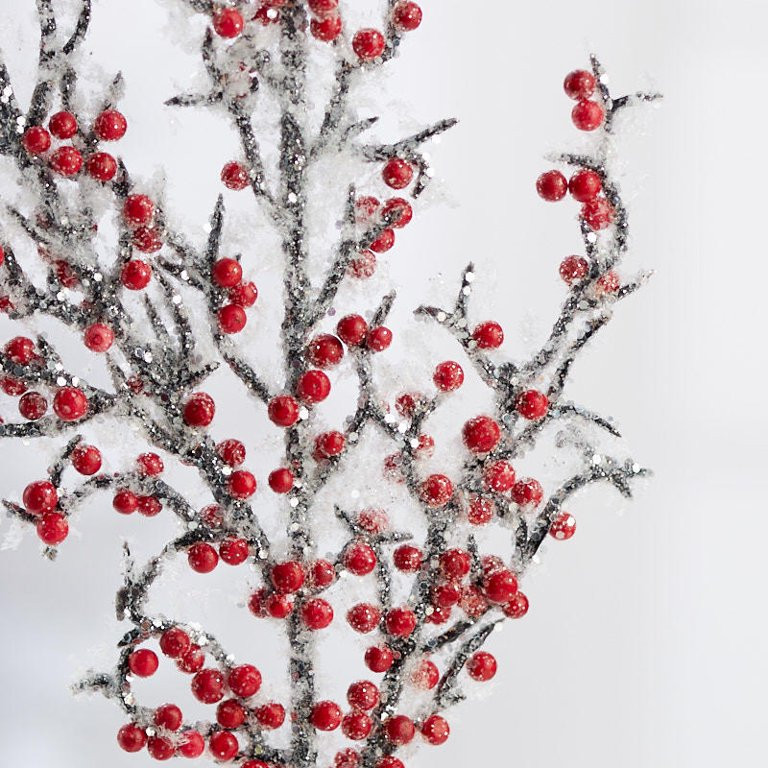 Snowy Artificial Berry and Twig Picks | 12 Pieces | Walmart (US)