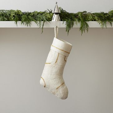 Embroidered Beaded Felt Stockings | West Elm (US)