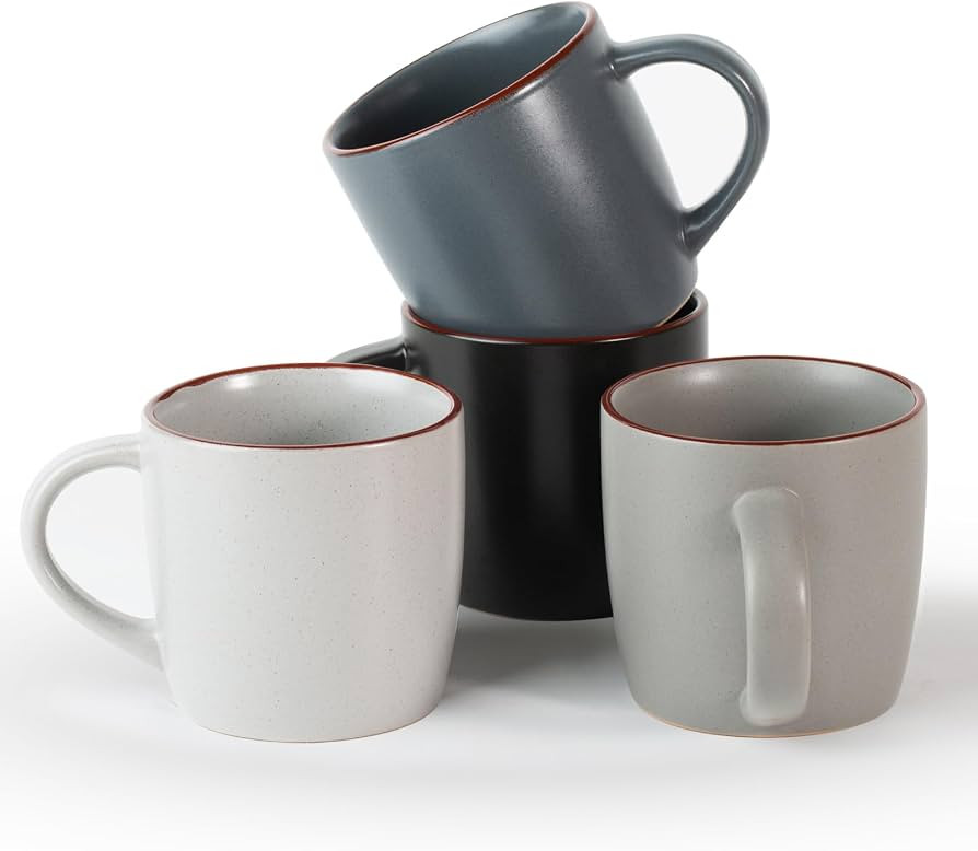 famiware Mercury Coffee Mugs 13 oz, Coffee Mugs Set of 4 with Handle, Cups for Latte, Hot Tea, Ca... | Amazon (US)