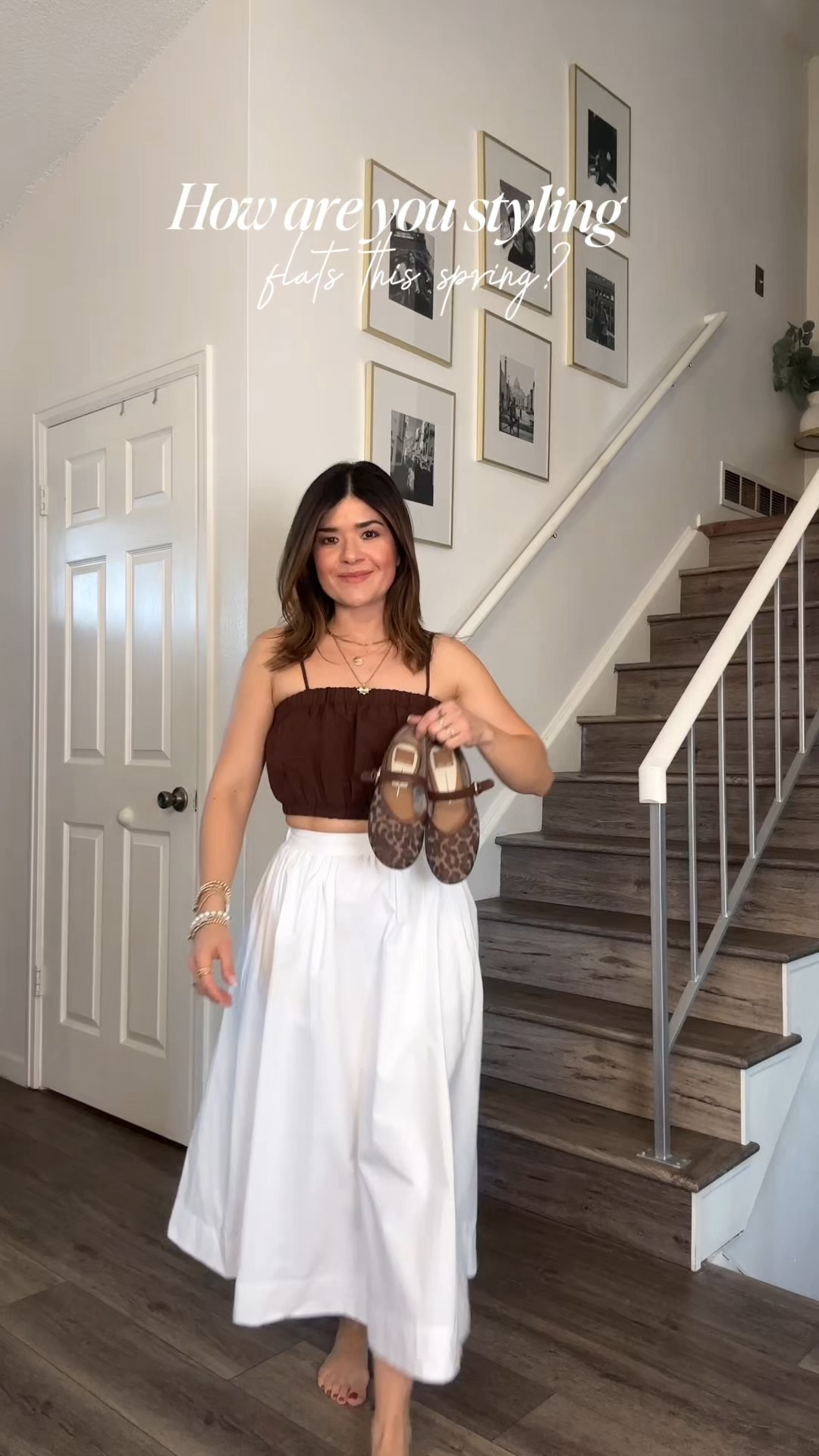 A chic way to style flats this spring! 
Loving this flats via Dolce Vita. They are so comfortable and chic. 
This brown crop top was such a good find. It’s so versatile and easy to pair with so many things. 
Top size xs
Skirt size xs

#LTKWatchNow #LTKFindsUnder100 #LTKShoeCrush