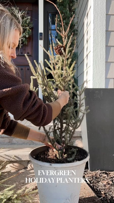 DIY Evergreen planters and everything else unused to create our Holiday Front door this year! 

#LTKhome #LTKHoliday #LTKSeasonal