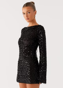 Edessa Sequin Mini Dress - Black | Peppermayo (Global)
