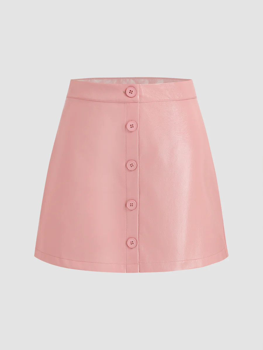 Pink Mood Faux Leather Skirt | Cider