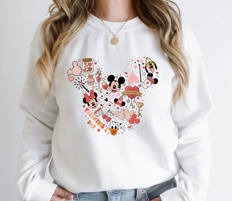 Disneyland Valentine Shirt, Women Valentines Day Sweatshirt, Women Valentines Day Sweater, Valent... | Etsy (US)