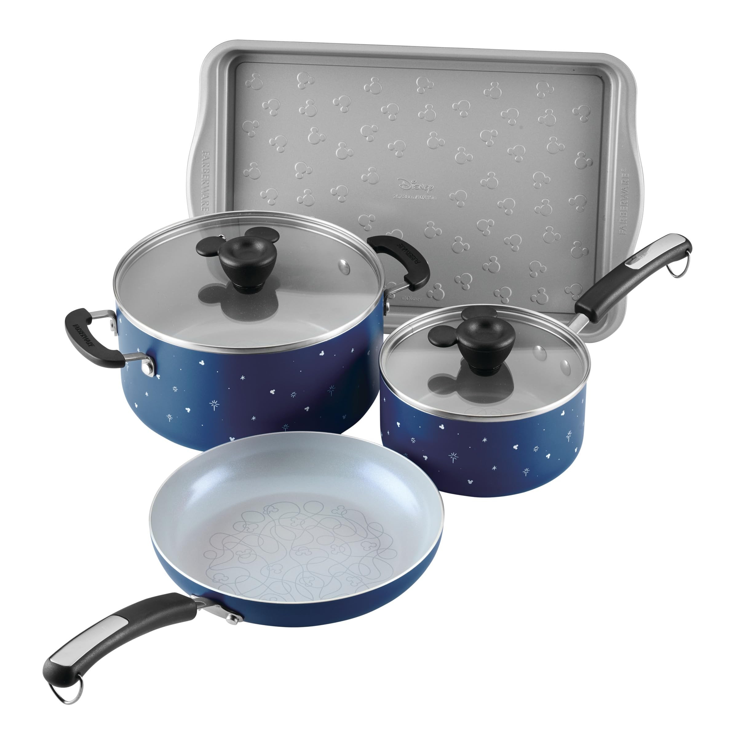 Farberware Disney Bon Voyage Ceramic Nonstick Pots and Pans Set with Baking Sheet/Cookie Pan and ... | Amazon (US)