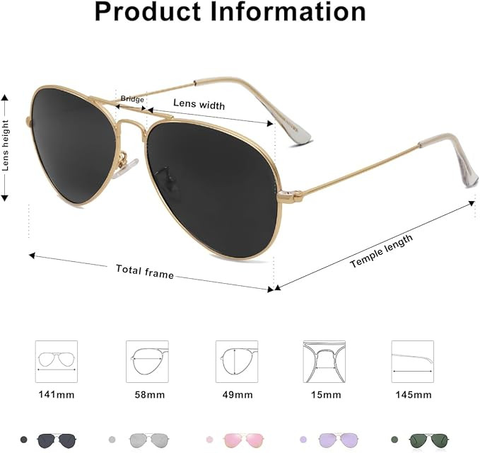 SOJOS Classic Aviator Polarized Sunglasses for Men Women Vintage Retro Style | Amazon (US)