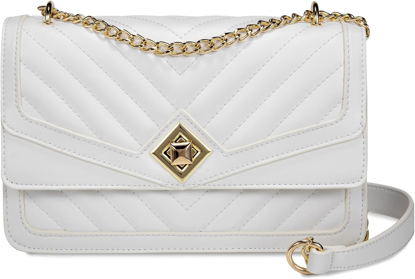 LOVEVOOK Crossbody Bags for Women Leather Quilted Shoulder Bag with Chain Strap Trendy Clutch Sat... | Amazon (US)