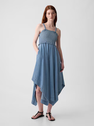 Denim Handkerchief Hem Midi Dress | Gap (US)