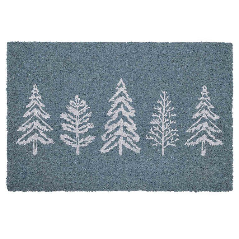 My Texas House Tree Holiday Printed Outdoor Coir Doormat, Blue, 18" x 30" | Walmart (US)