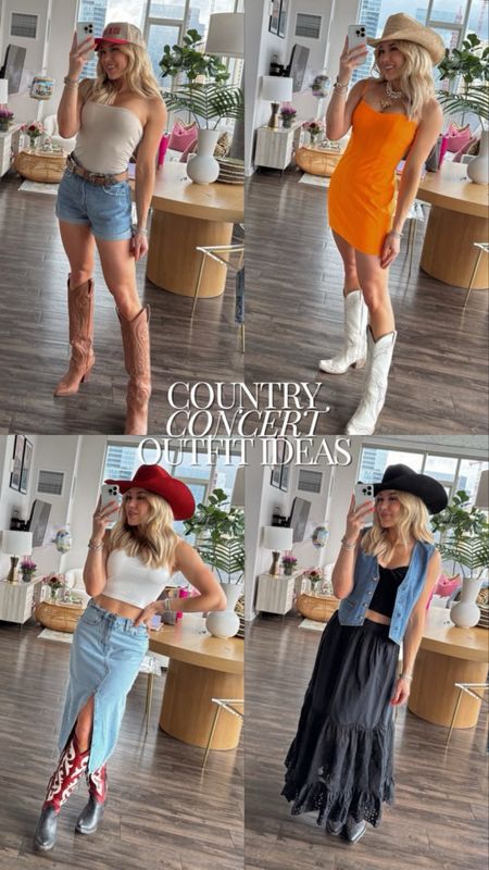 Country concert outfit ideas: clothes and boots 🤠 (the bottom right boots are by Allens x Azulado but I linked some similar!) 

#LTKFestival #LTKStyleTip #LTKFindsUnder100