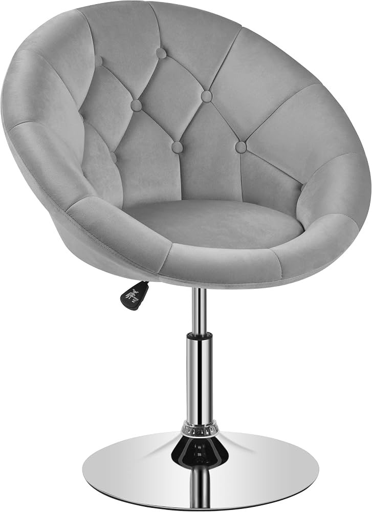 Yaheetech Living Room Vanity Chair Makeup Chair Velvet Round Tufted Back Swivel Accent Chair with... | Amazon (US)