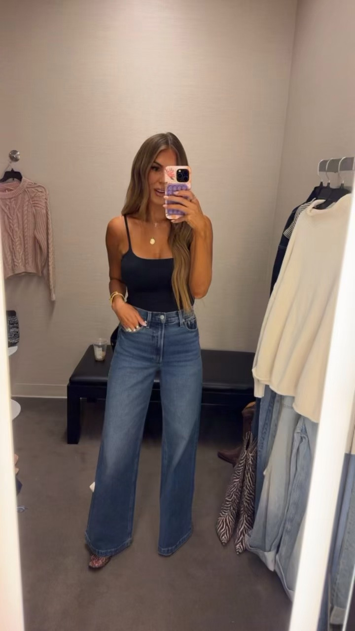 wearing a 27 in these #nsale denim jeans, size small in the tank

#LTKSaleAlert