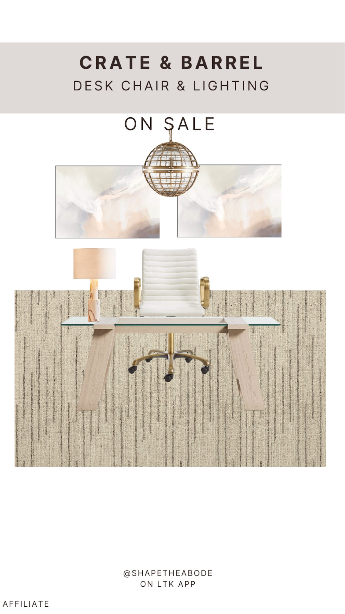 Office furniture on sale

Office desk , office chair, light pendant, rug on sale#LTKFallSale 

#LTKHome #LTKSaleAlert