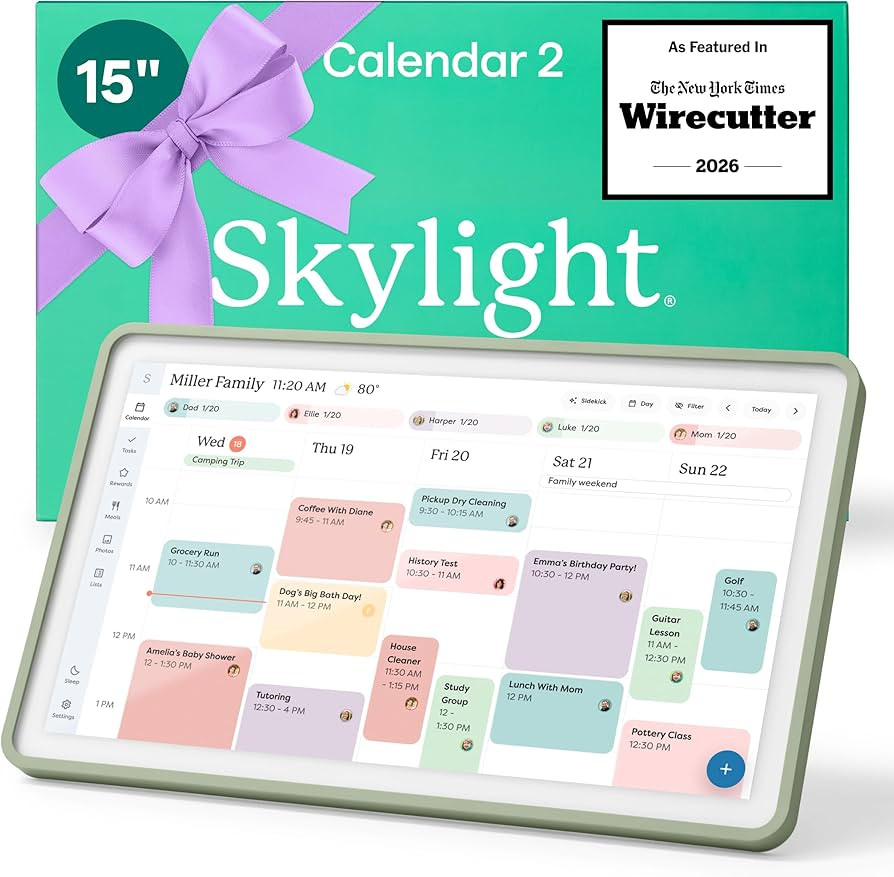 Skylight Calendar 2 - 15-inch Full HD Touchscreen Digital Calendar, Featured on Wirecutter - Wall... | Amazon (US)