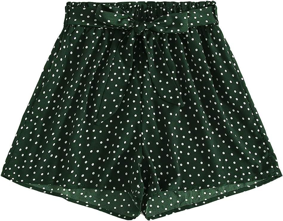Milumia Women's Boho Floral Print High Waisted Summer Vacation Casual Wide Leg Shorts | Amazon (US)
