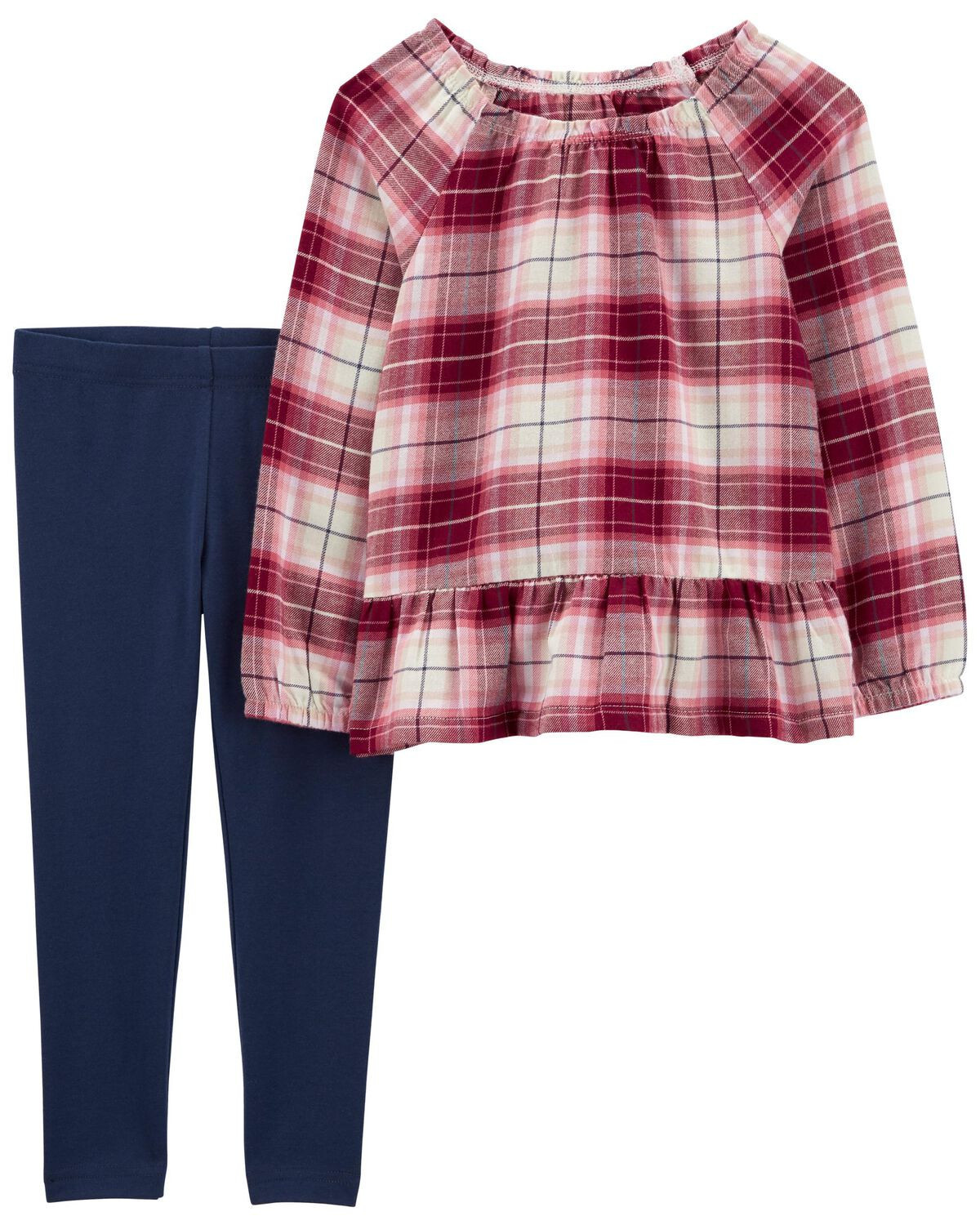 Purple Toddler 2-Piece Plaid Flannel Top & Legging Set | carters.com | Carter's