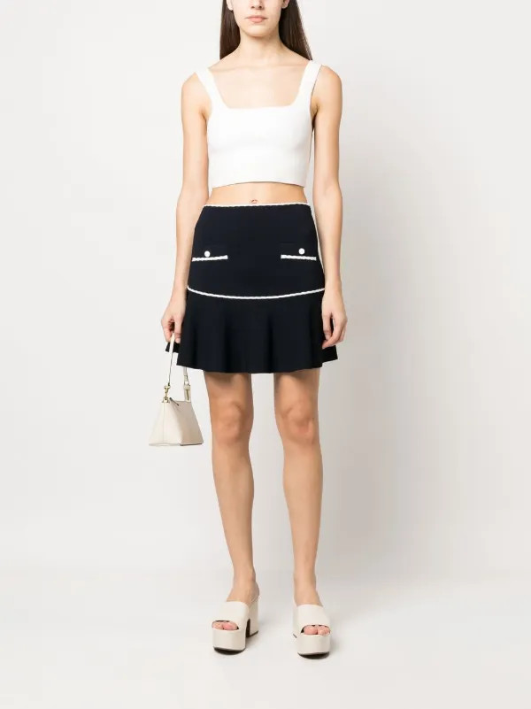 Claudie Pierlot contrasting-trim Knitted Skirt - Farfetch | Farfetch Global
