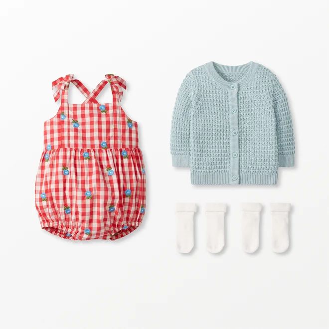 Baby Gingham Romper In Cotton Poplin | Hanna Andersson