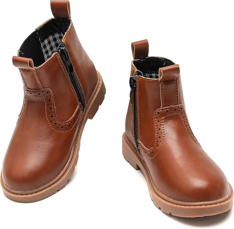 Boys Girls Waterproof Outdoor Side Zipper Comfort Chelsea Ankle Boots Combat Ankle Booties (Toddl... | Amazon (US)