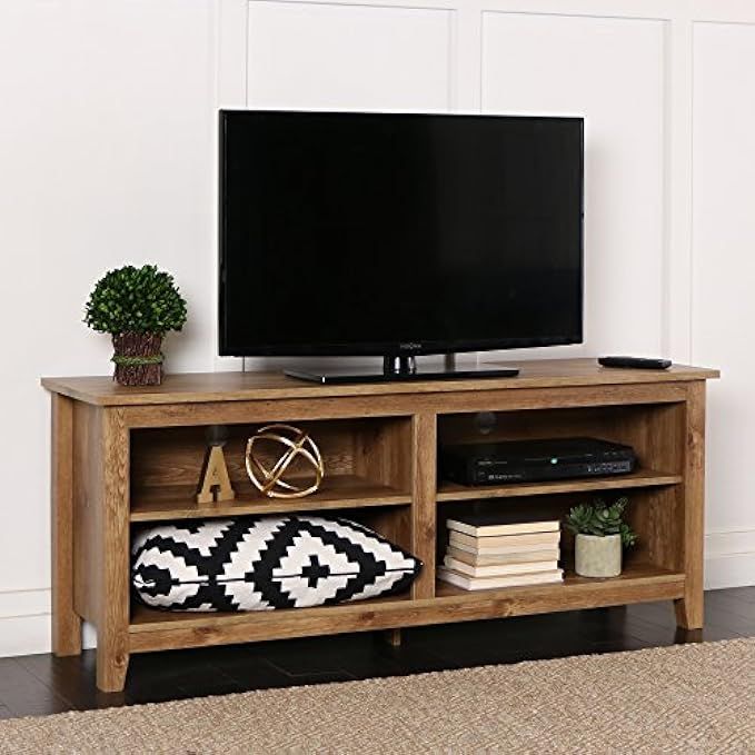 New 58 Inch Wide Barnwood Finish Television Stand | Amazon (US)
