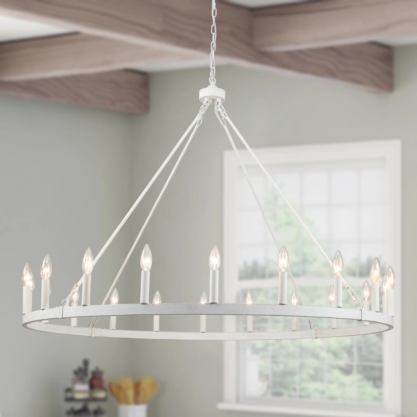 Triste 20 - Light Dimmable Wagon Wheel Chandelier | Wayfair North America
