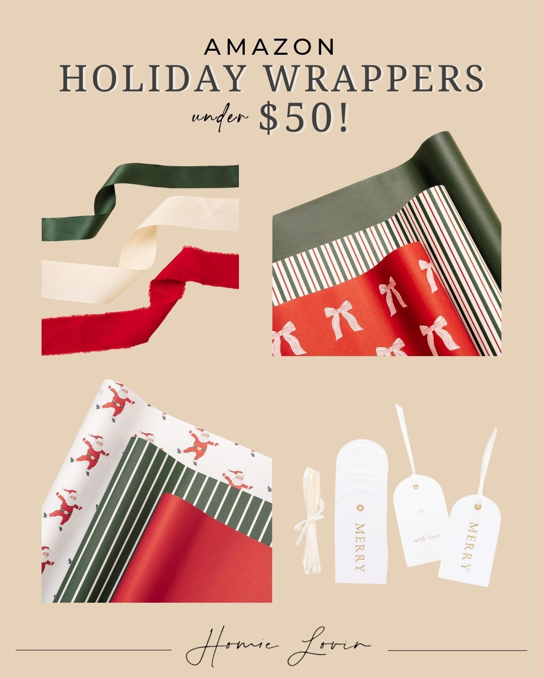 Gift wrapping under $50! Perfect for the holiday season!

 
Follow my LTK @homielovin on the @shop.LTK app to view this post and get my exclusive app-only content!

#LTKHoliday #LTKGiftGuide #LTKFindsUnder50