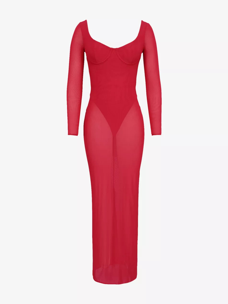 Everly Mesh Maxi Dress with Bodysuit | Selfridges