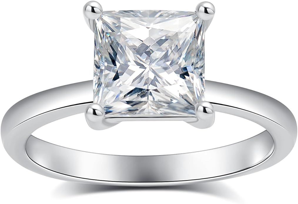 IMOLOVE Moissanite Solitaire Engagement Ring for Women Princess Cut Engagement Ring Moissanite Pr... | Amazon (US)