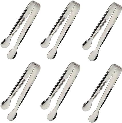 6PCS Ice Tongs Mini Sugar Tongs 4.25Inch Stainless Steel Small Serving Tongs, Small Kitchen Tiny ... | Amazon (US)