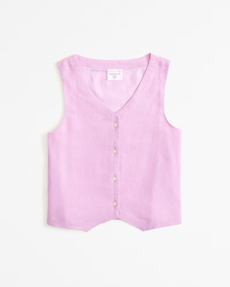 girls linen-blend vest | girls new arrivals | Abercrombie.com | Abercrombie & Fitch (US)