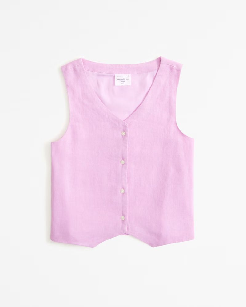 girls linen-blend vest | girls new arrivals | Abercrombie.com | Abercrombie & Fitch (US)