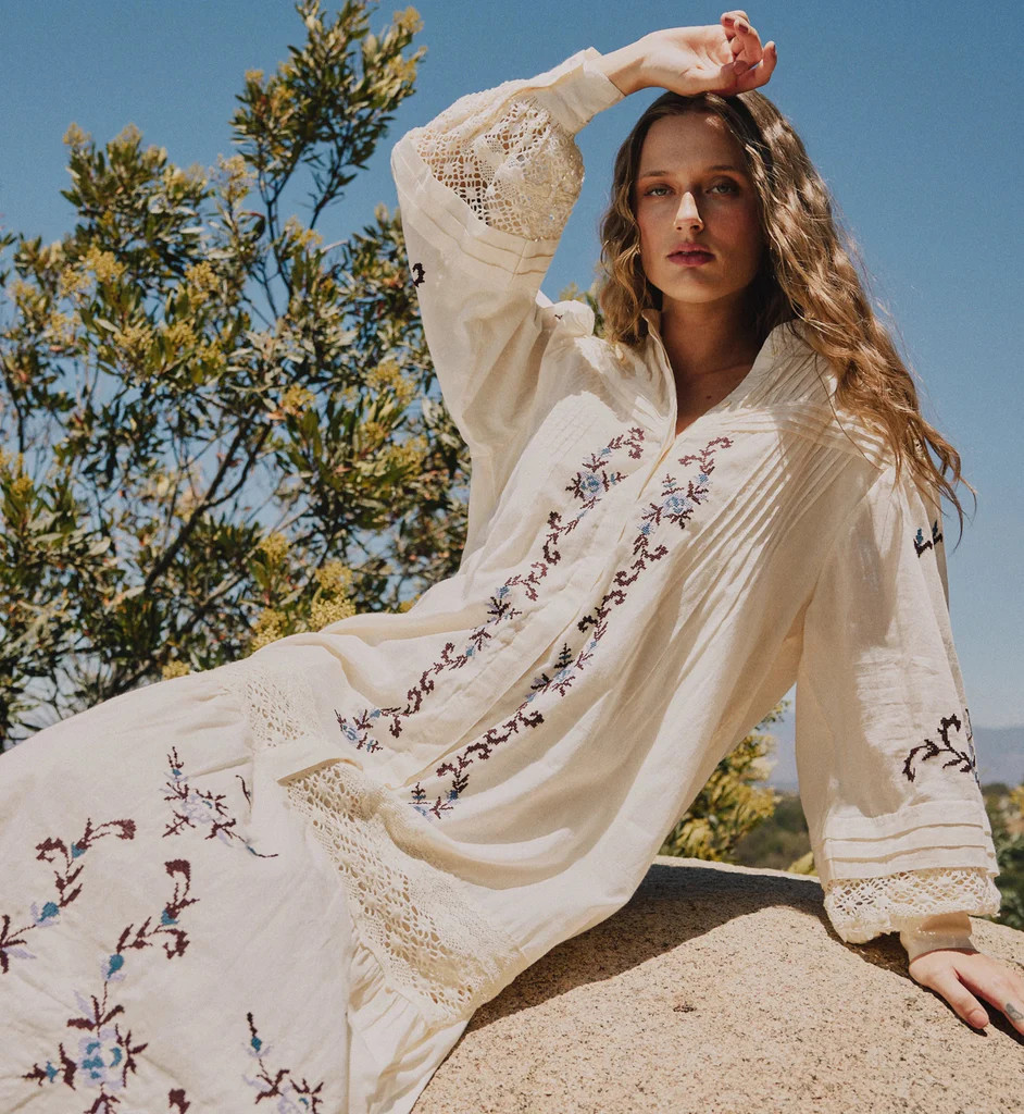 Heidi Midi Dress | Ivory | Cleobella
