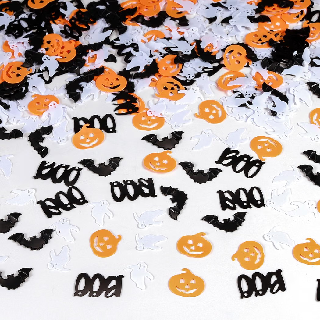 Halloween Party Table Scatter Confetti, 3000 Pcs Black and White BOO Foil Metallic Confetti for H... | Amazon (US)