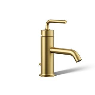 Kohler Purist single-handle bathroom faucet in Vibrant Brushed Moderne Brass