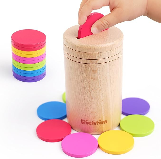 Richtim Wooden Montessori Toy for Toddlers 2-6 Years (One-Slot Color Sorting Toy) | Amazon (US)