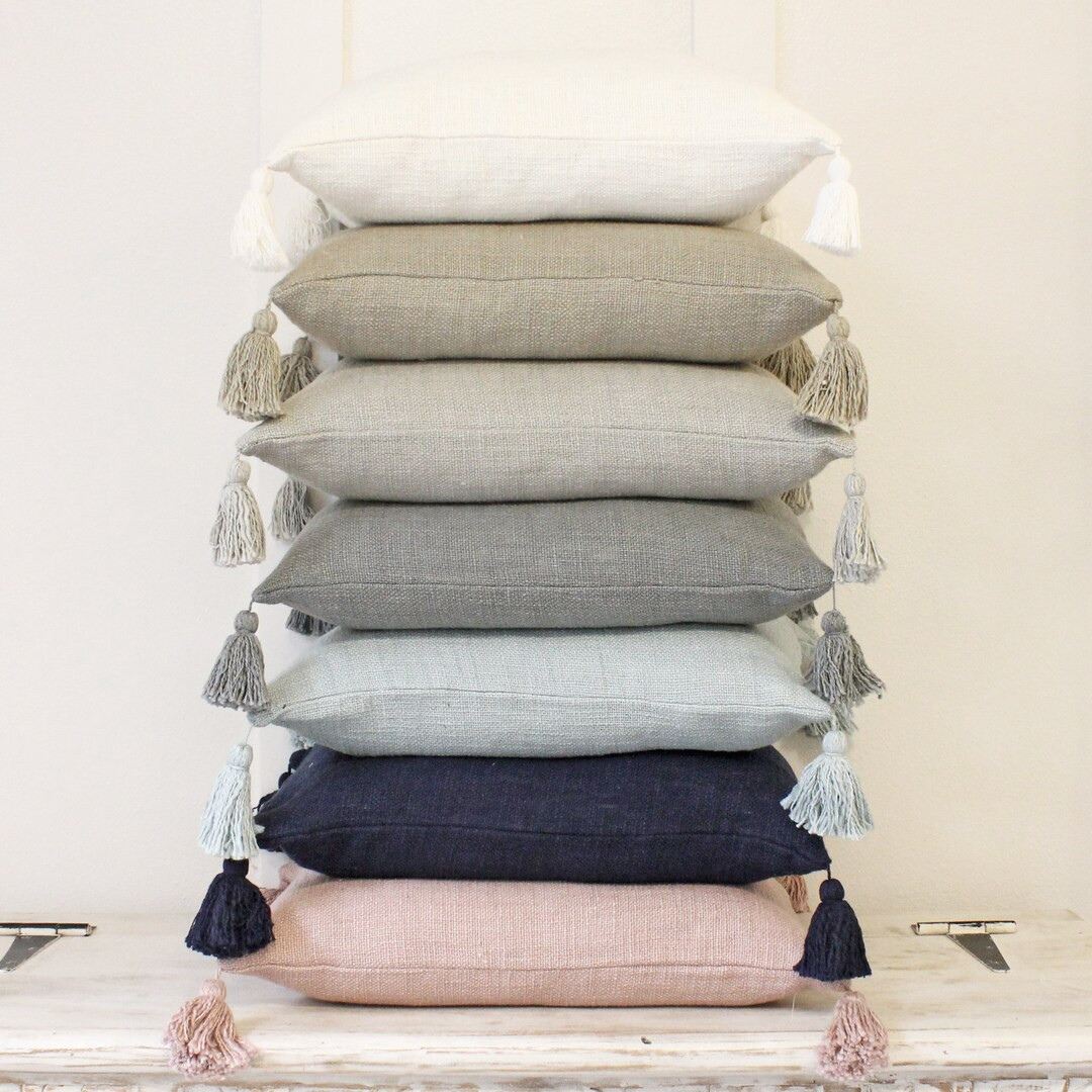 Hand Woven Tassel Pillow Cover 20 X 20 Pillow Cover Neutral Pillow Layering Pillow Decorative Pil... | Etsy (US)