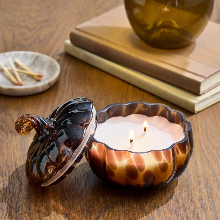 Better Homes and Gardens Farm Apple Pumpkin Scented 2 Wick Confetti Figural Pumpkin Jar Candle 8 ... | Walmart (US)