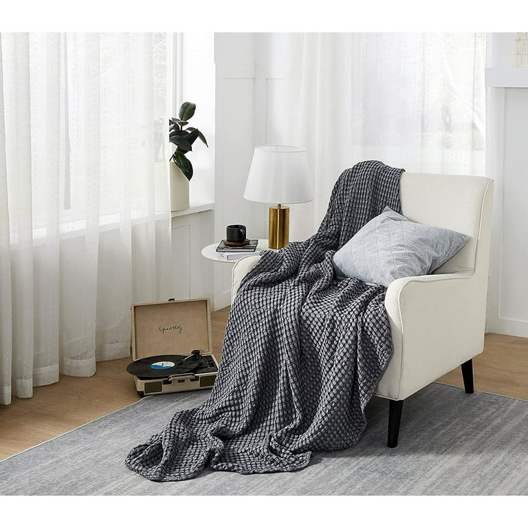 Cozy Comfort Cooling Cotton Waffle Breathable Rayon Derived from Bamboo Queen Blanket,Dark Grey,9... | Walmart (US)