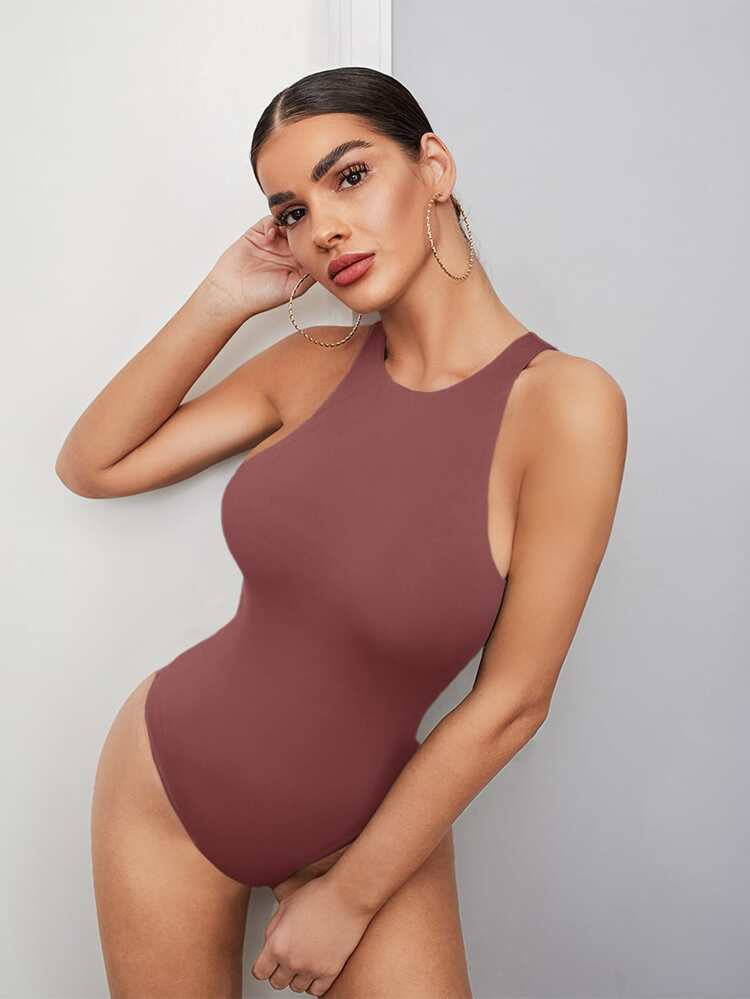 SHEIN Solid Tank Bodysuit | SHEIN