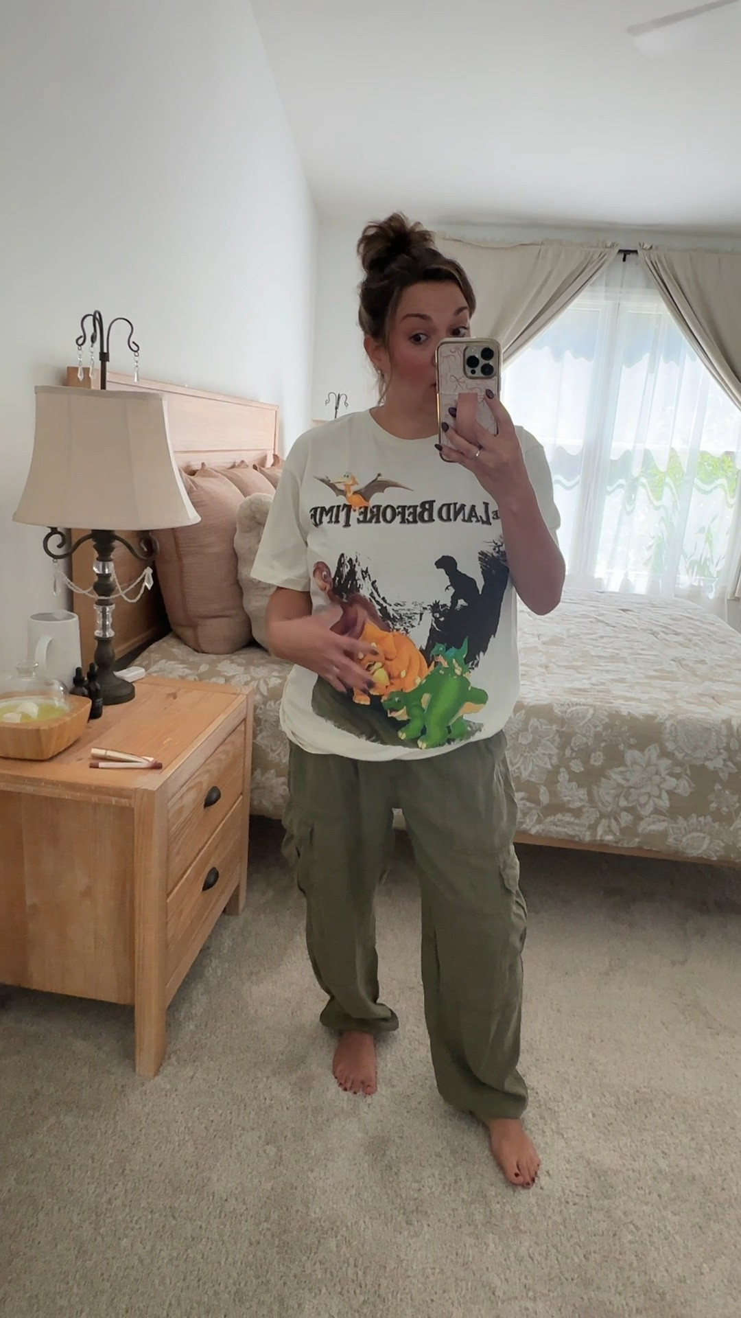 Land Before Time shirt! Green cargo pants!

#LTKOver40 #LTKMidsize #LTKmomlife