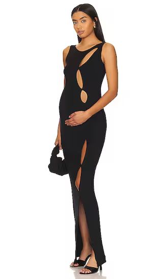 Cut Out Maternity Maxi Dress in Black | Revolve Clothing (Global)