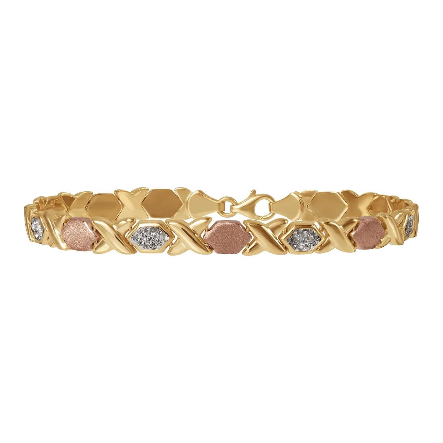 Brilliance Fine Jewelry Hugs and Kisses Gold over Sterling Silver Bracelet | Walmart (US)