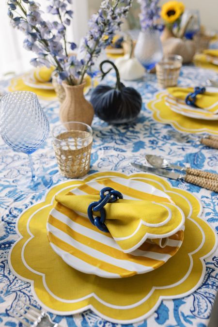 Blue and white and yellow for fall 

#LTKstyletip #LTKhome #LTKfindsunder100