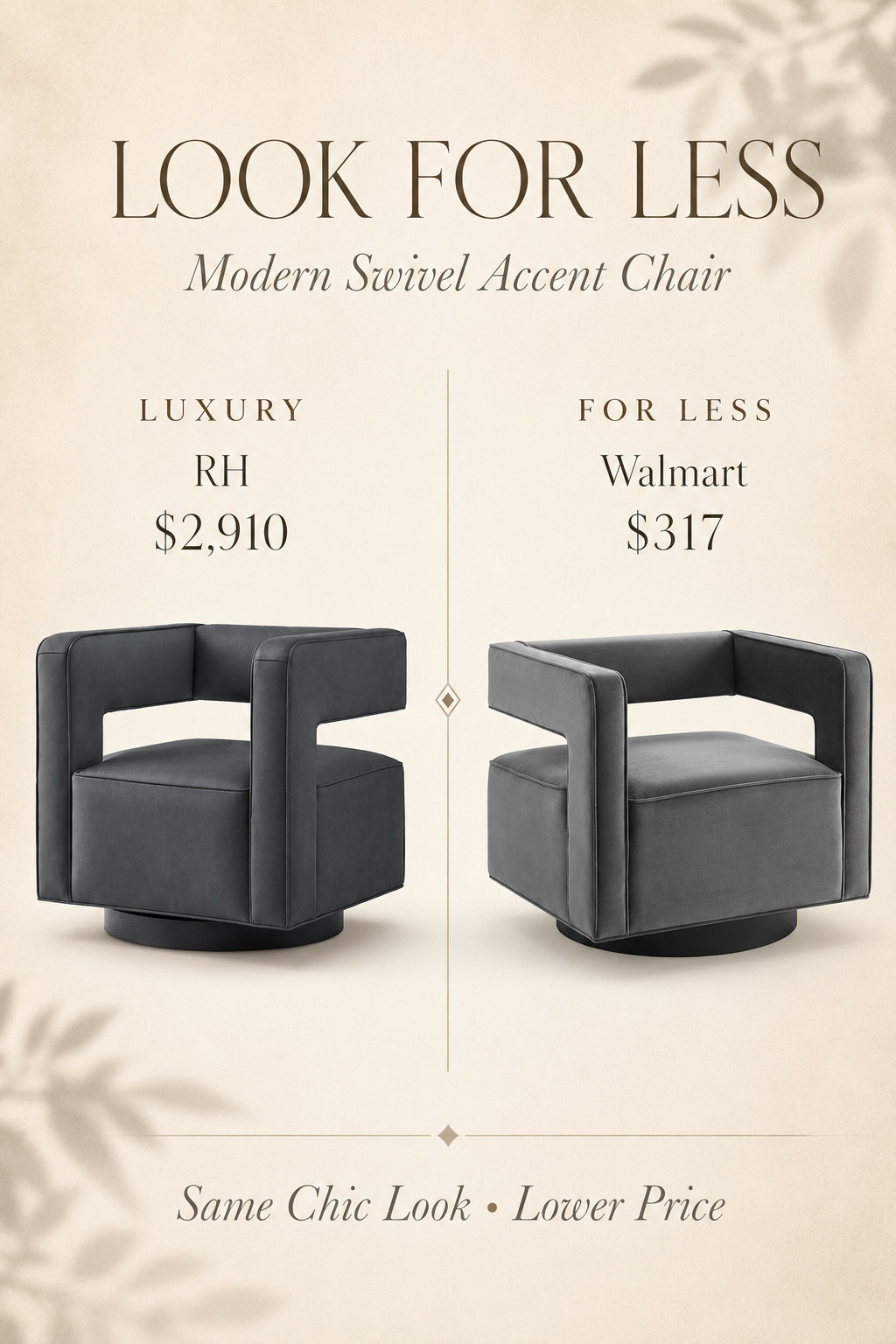 This modern swivel accent chair is such a chic designer look for less! 🖤 The Walmart find has a similar sleek curved frame, soft black upholstery, and low-profile swivel base to create that elevated RH-inspired vibe—without the luxury price tag.

Perfect for a living room, reading nook, bedroom corner, or stylish home office. Tap to shop this affordable statement chair! 

 #WalmartFinds #AccentChair #SwivelChair #DesignerLookForLess #ModernHomeDecor #BlackFurniture #LivingRoomInspo #AffordableHomeDecor #RHInspired #HomeDecorFinds #LTKOver40 #LTKHome #LTKSaleAlert
