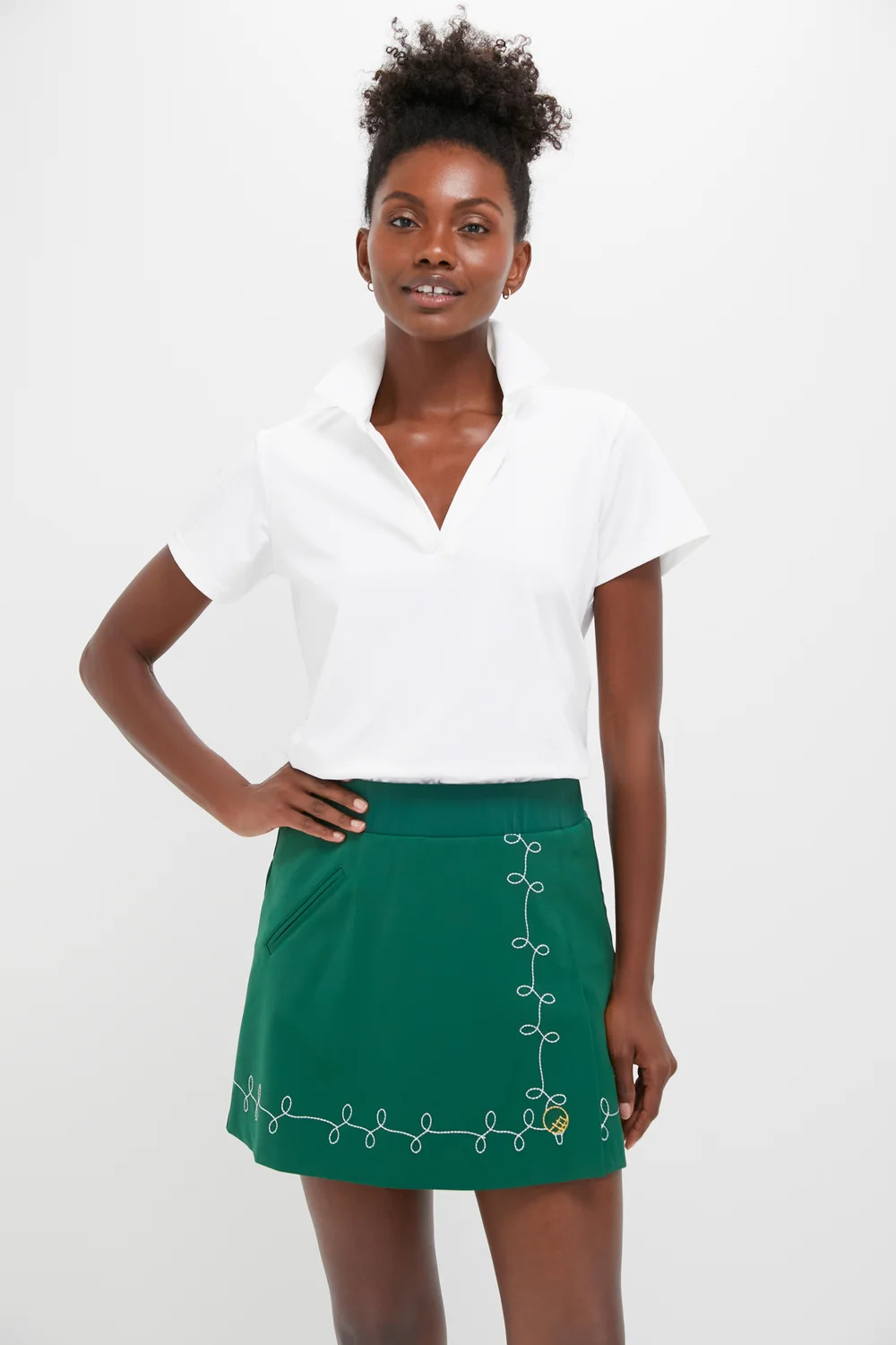 White Short Sleeve Performance Jersey Caroline Polo | Tuckernuck (US)