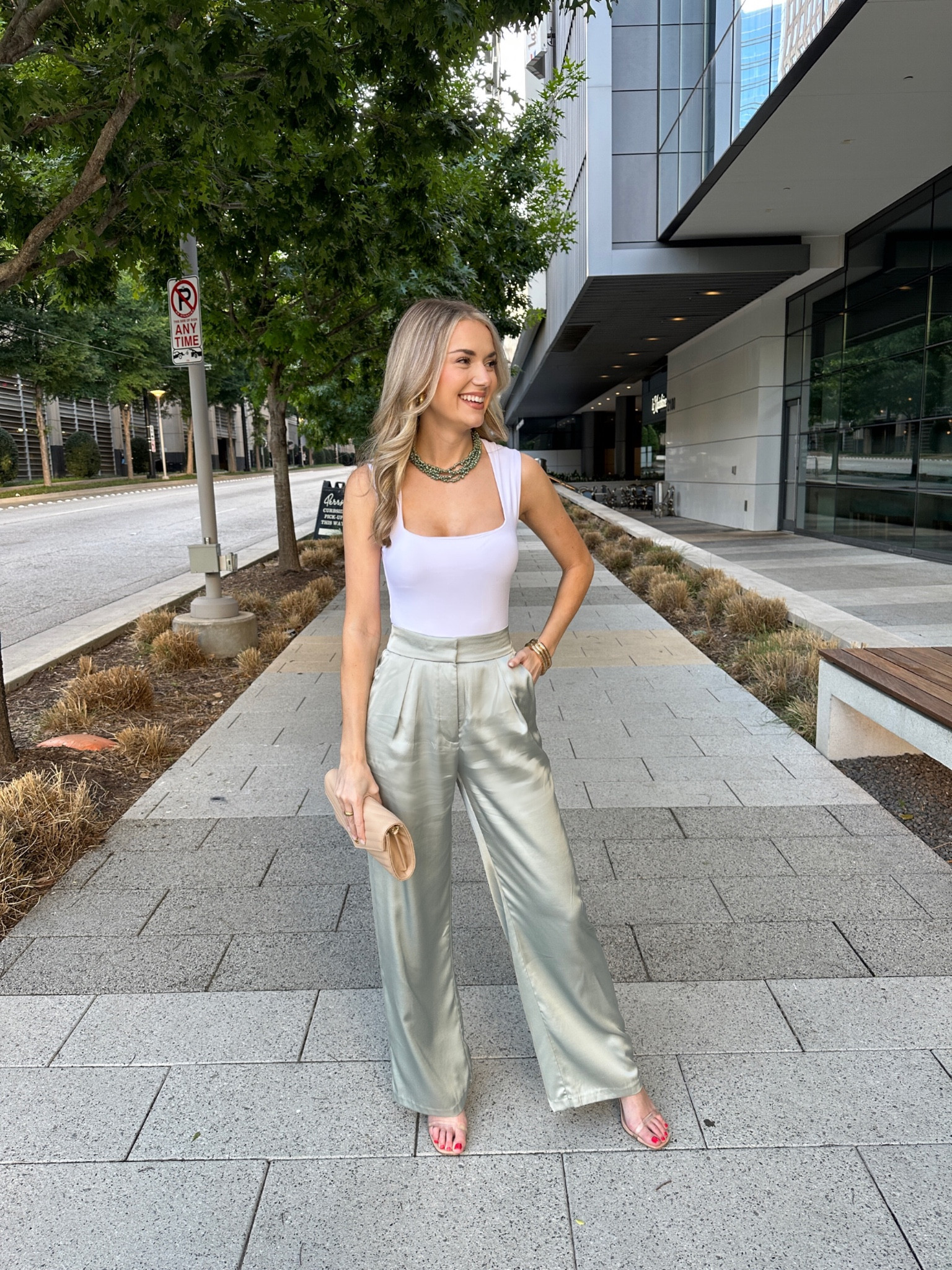 Dinner outfit! Abercrombie trousers, summer trousers, white bodysuit

#LTKunder100 #LTKstyletip #LTKsalealert