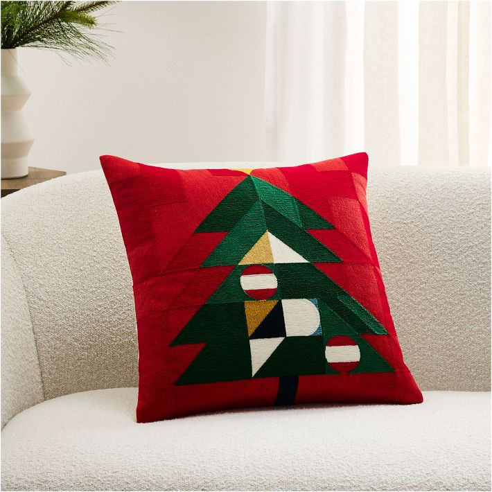 Crewel Geo Tree Pillow Cover | West Elm (US)