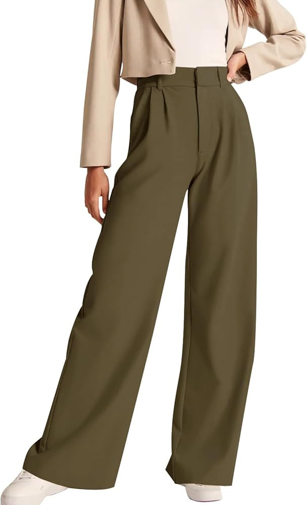 NIMIN High Waisted Work Pants for Women Business Casual Office Dress Pants Trousers with Pockets ... | Amazon (US)