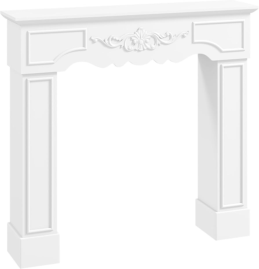 HOMCOM Baroque Fireplace Mantel, Freestanding Fireplace Surround with Leg for Electric Fireplaces... | Amazon (US)