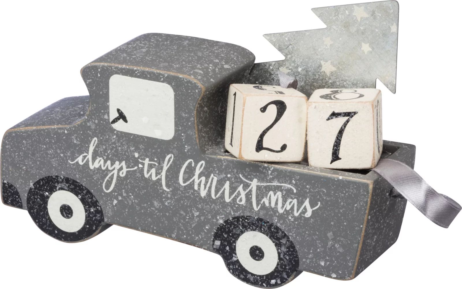 Gray Pickup Truck Block Countdown Til Christmas Wood | Walmart (US)